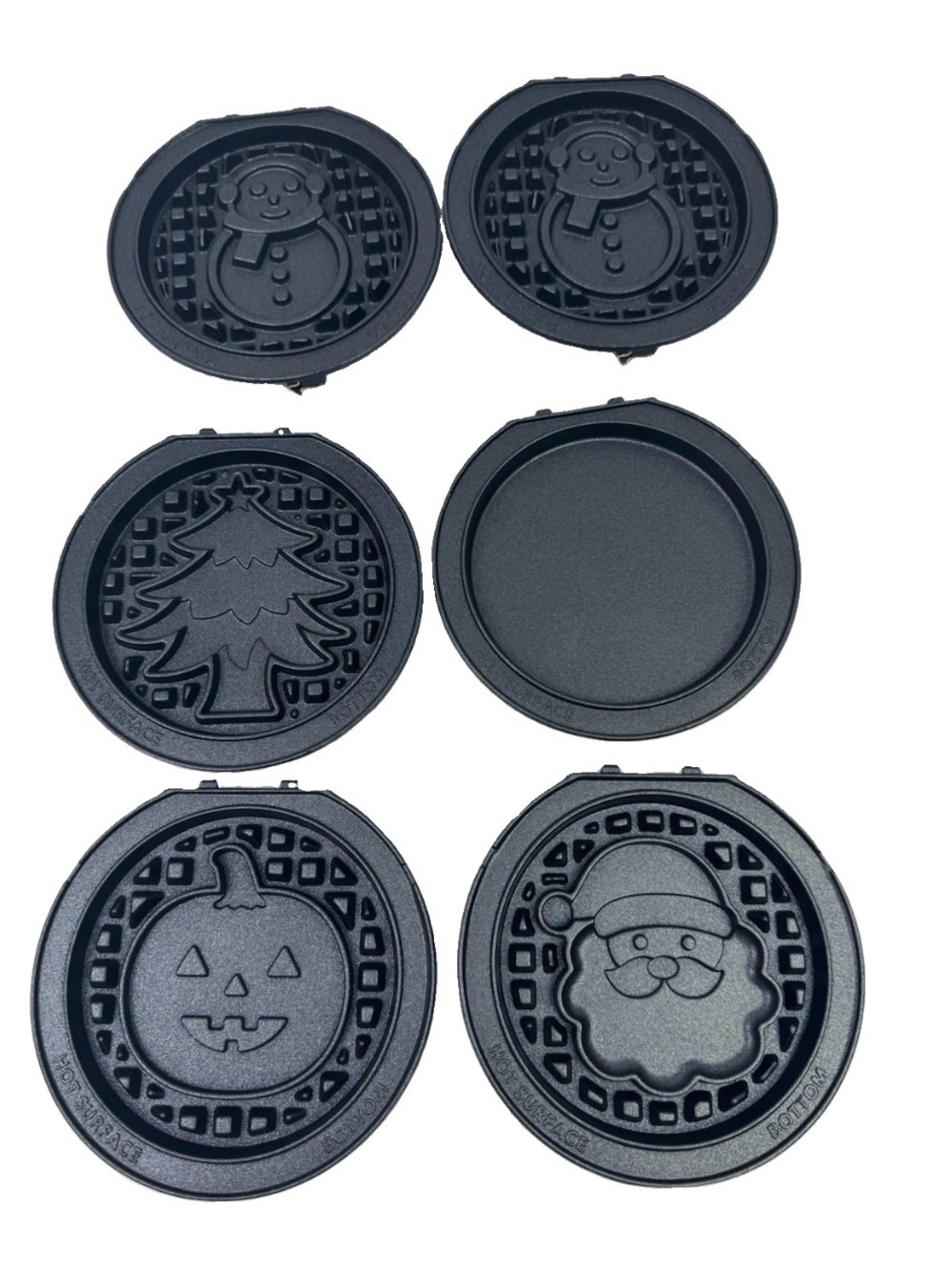 Dash Multimaker Mini Waffle Plates ONLY Holiday Lot Of 6 Nonstick Removable Hol